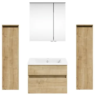 Puris Badezimmer Get2You, Eiche, Holzwerkstoff, 5-teilig, 2 Schublade(n) Schubladen, 122.4 cm, Goldenes M, Made in Germany, Dgm, hängend, Badezimmer, Badmöbelsets & Badmöbelserien, Badmöbel-Set