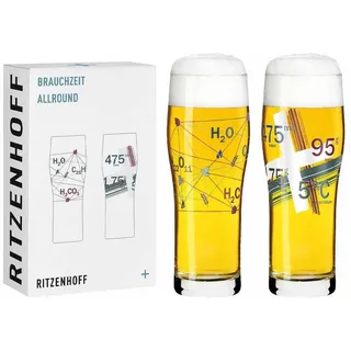 Ritzenhoff Bierglas Brauchzeit Allroundglas 630 ml 2er Set, Glas weiß