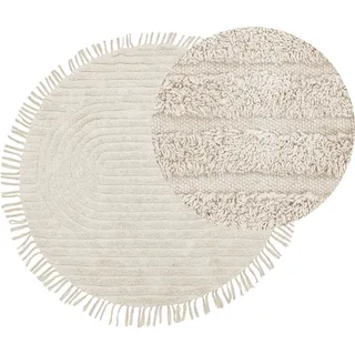 Beliani Halfeti Teppich 140 x 140 cm Beige