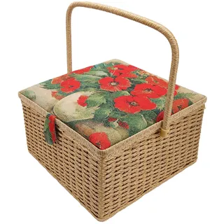 BAOFUYA Nähkörbe, Großer Griff für Zuhause, Reisen, Büro, Haushalt, Aufbewahrung, Kosmetik-Nähkorb mit Zweilagigem Aufbewahrungsdesign, Organizer, Näh-Aufbewahrungsbox, Nan