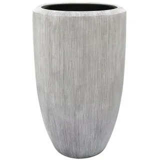 Flingora Bodenvase Norma, mit Einsatz - Fiberglas - Indoor & Outdoor - Grauweiß - Höhe 90 cm grau|weiß Ø 55 cm x 55 cm x 90 cm x 55 cm