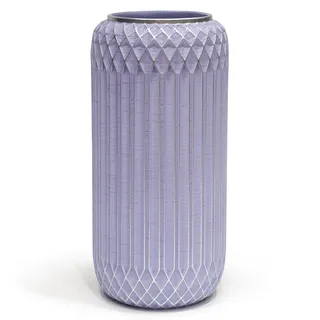 Suanti Dekorative Blumenvase (28 cm), Groß Lilac Silber Border Moderne Vase, Einzigartigen Formen Vase, Für Home Office Dekor, Tischdeko,Nachhaltig, Wasserdicht, DIY Trockenblumen Dekor Vasen (Lila)