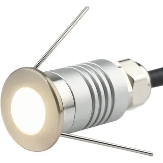 Mini-stern-bodenleuchte, Niedervolt-einbauleuchte 1w 12v Dc, Ip67 Wasserdicht, Integrierte Unterirdische Außenbeleuchtung, Warmweißes Licht 3000k (12v Dc, 1 Stück).