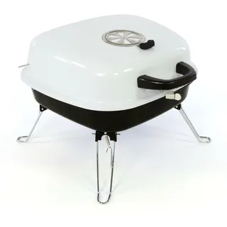 Koffergrill Holzkohlegrill BBQ Partygrill Minigrill weiß Barbecue Holzkohlegrill