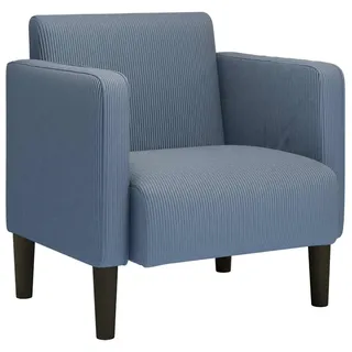 vidaXL Sessel mit Armlehnen Cordstoff 57,8 x 54 x 57,9 cm Blau mit Rollen