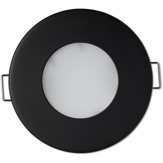 Trano LED Einbaustrahler 5 Watt neutralweiß schwarz rund IP44 GU10 230V - Einbauleuchte 57mm Bohrloch für Bad Außen als Deckenleuchte Decken-Strahler - Einbauspot Einbau-Lampe