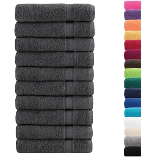 vidaXL SOLUND Badetuch 100 x 150 cm anthrazit 10 St.