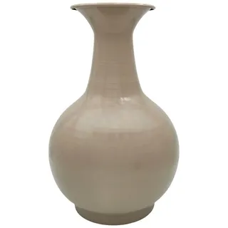 Meinposten Dekovase Vase Blumenvase XXL Metallvase Beige Braun 38x25 Retro Blumengefäß (1 St) beige