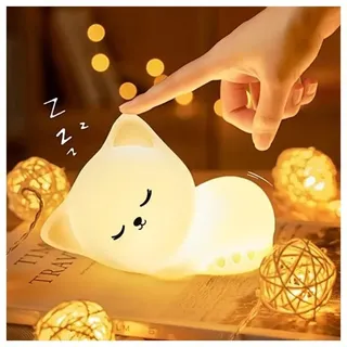 Baby Nachtlicht Kinder Nachtlicht Babyzimmer Deko, 16 Farben Katze Nachtlicht Kinder Nachttischlampe Baby Nachtlicht, Babyzimmer Deko BeBe Nachtlicht