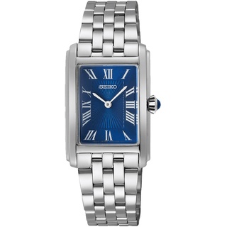 Seiko SWR085P1 Damen-Armbanduhr Rechteckig Stahl/Blau