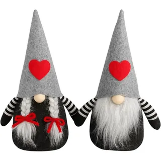 hausleben Wichtel 25 cm – Liv + Leif (Set, 2 St., Einzelne Weihnachtsdekofigur, sortiert erhältlich), skandinavische Weihnachtsdeko - Stoffwichtel mit Bart