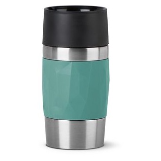 Emsa Isolierbecher Travel Mug Compact, 300 ml, hält 3h warm, Edelstahl doppelwandig, grün