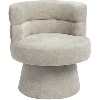 Duhome Loungesessel Wohnzimmer 360° Drehbarer, Beige | Sessel mit Armlehnen, Relaxsessel aus Chenille Übergroßer Gepolsterter Sitz für Schlafzimmer Büro Lesesaal