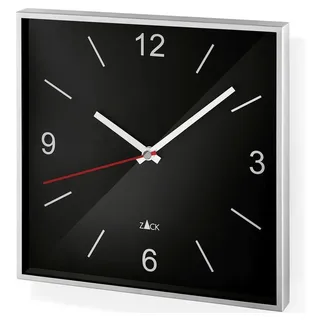 Zack Wanduhr ZACK Wanduhr SILLAR 60052 schwarz eckig 26x26 cm Quarz-Werk Edelstahl