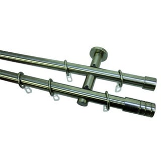 Gardinia Stilgarnitur Zylinder edelstahl, 160 cm, 2-läufig