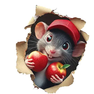 Mauseloch-Abziehbilder | 3D Wandsticker | Cartoon 3D Wandloch-,Kreativ Abziehbar Wandtattoos Für Badezimmer Schlafzimmer Küche Kinderzimmer Wohnaccessoire Dekoration