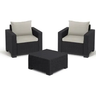 Allibert Gartensofa, Anthrazit, Kunststoff, Gartenmöbel, Gartenmöbel-Sets