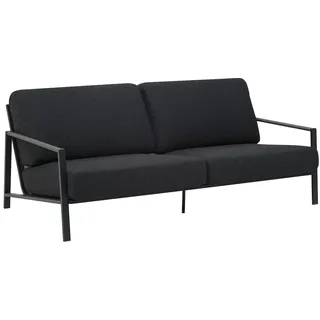 Gartensofa Lyra 2,5-Sitzer, Edelstahl & Teddy-Stoff, Schwarz