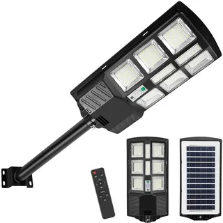 Ansobea 400W Straßenlampe Straßenleuchte Aussenleuchte Mastleuchte Lampe Wegeleuchten Sicherheits Wand Licht mit Bewegungsmelder Aussenbeleuchtung Weiß Straßenlaterne Solar Für Parks, Korridore