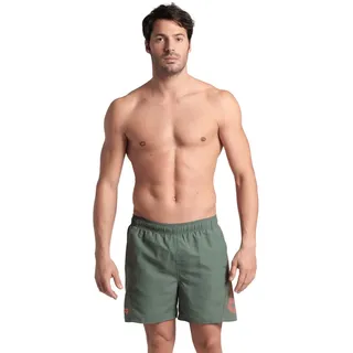Arena Herren Fundamentals Logo Boxer Swim Trunks, Sage-Fluo Red, XXL