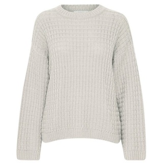 b.young Strickpullover Grobstrick Pullover Sweater mit Abgesetzten Schultern 6664 in Weiß schwarz S (36)