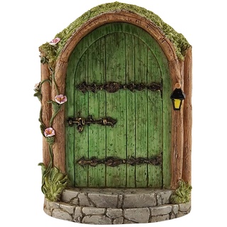 Feentür Wichteltür, Hölzerne Feen Türen für Garten Elfen Tür Miniatur Yard Ornamente für Garten Yard Bäume Stil H