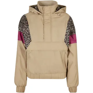 URBAN CLASSICS Mixed Jumper Over Jacke Union Beige / Dark Leo / White 4XL