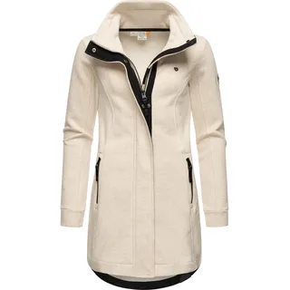 Ragwear Damen leichter Sweat-Übergangsmantel lang windabweisend mit hohem Kragen Letrice Beige Melange24 Gr. XL - XL