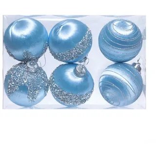Besshepplo Weihnachtskugeln Weihnachtskugeln Christbaumschmuck Set Glaskugeln Weihnachtsschmuck (6 cm flach blau)