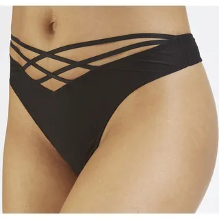 String VIVANCE "als Dessous-Set kombinierbar", Damen, Gr. 32/34, schwarz, Microfaser, Obermaterial: 60% Polyamid, 35% Polyester, 5% Elasthan, Unterhosen String, mit verführerischem Bänderdetail, sexy Dessous, sexy Unterwäsche