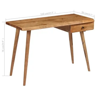 vidaXL Schreibtisch Akazienholz Massiv / Braun
