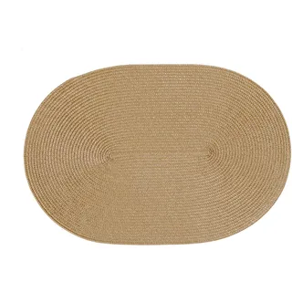 Stuco Trends Textiles 4er Pack, Tischset Polypro oval Caramel/ca.30x45 cm / 100% Polypropylen