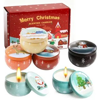 Duftkerzen Geschenkset 6 Stück Sojawachs 2.5oz Weihnachten Geburtstag Valentinstag
