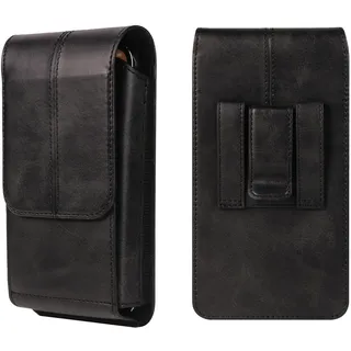 Herren Handy Gürteltasche mit Kartenfach, Leder Hüfttasche für Telefon, Universal Leder Handy Gürtelclip Holster mit Gürtelschlaufe Telefon Tasche Geldbörse Guertel Handytasche Magnetische Schutzhülle