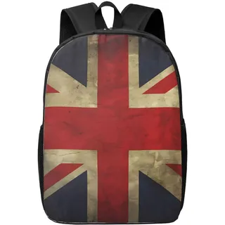 VducK Reiserucksack für Damen und Herren, leicht, lässig, Laptop, Tagesrucksack, Mond, Elefant, Segeltuch-Rucksack, Union Jack Design, One size - Einheitsgröße