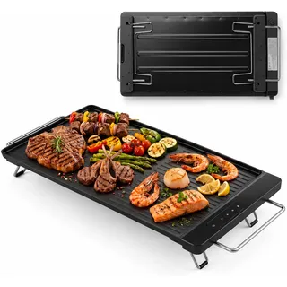 1300W Elektrische Grillplatte Teppanyaki Grill Elektrogrill mit Touch-Panel