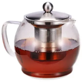 Gravidus Teekanne Glas Teekanne mit Filter 1,2L