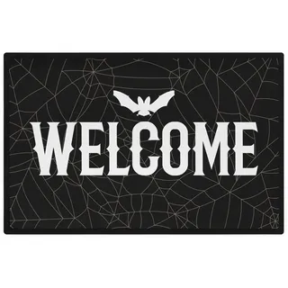 Trendation Fußmatte Fußmatte Death Metal Fledermaus Halloween Fussabtreter Geschenk Außen schwarz