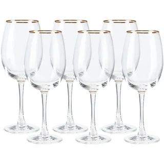 LIVARNO HOME Glas Set mit Goldrand (Weißweinglas)