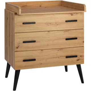 Schardt Wickelkommode Morris Oak, 3 Schublade(n) Schubladen, 102x90x53 cm, Grüner Punkt, Babymöbel, Wickelkommoden & Zubehör, Wickelkommoden