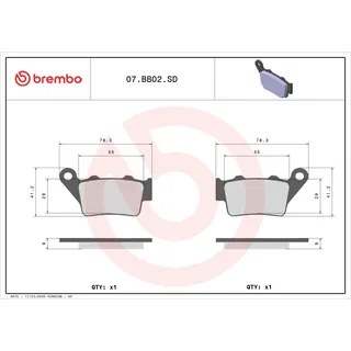 Brembo Bremsbelagsatz, Scheibenbremse 07BB02SD