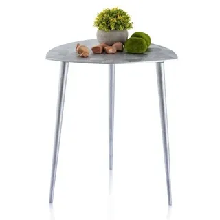 Amagohome Beistelltisch Metall Dekotisch Alster 40x45x40 cm dreieckig klass. Design Aluminium : silber