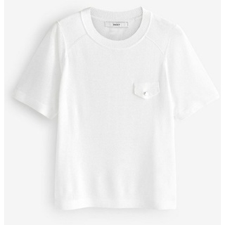 Next Kurzarmpullover Gestricktes T-Shirt mit Utility-Taschendetail (1-tlg) weiß