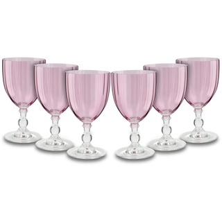 Peill+Putzler Germany 6er Set Weißweinkelche rosa, 240ml Volumen, aus hochwertigem Kristallglas, sehr pflegeleicht da Spühlmaschinengeeignet, Glanzstücke für jede Gelegenheit