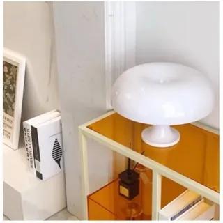 Pilzförmige Tischleuchte – Modern, Schlicht, Skandinavisch – Schlaf- Und Nachttischlampe Mit Stimmungsvoller Leseatmosphäre – Weiß – Steckertyp