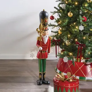 XXL Figur "Nussknacker" Metall, klassische Weihnachtsdeko Soldat, 90 cm | Deko Weihnachten