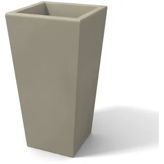 Kloris - Moderner Blumentopf Rechteckig Aus Harz Mod. Egizio Liscio H 105 Taupe