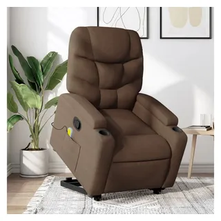 vidaXL Massagesessel mit Aufstehhilfe Stoff 146 x 78 x 0 cm Braun