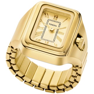 Uhrenring FOSSIL "RAQUEL WATCH RING" Armbanduhren goldfarben Damen Quarzuhren