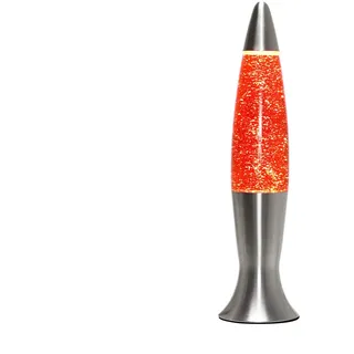 Easylight Glitzer Lavalampe Orange Silber 40cm klein E14 Retro Glitterlampe ANGELINA Stimmungslicht